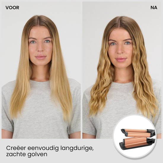 BaByliss ® Deep Waves Krultang - Beach Waves - 3 temperaturen 160 - 200°C - Tourmaline-keramische coating - 49mm breed voor grote golven - W2447E thumbnail 3