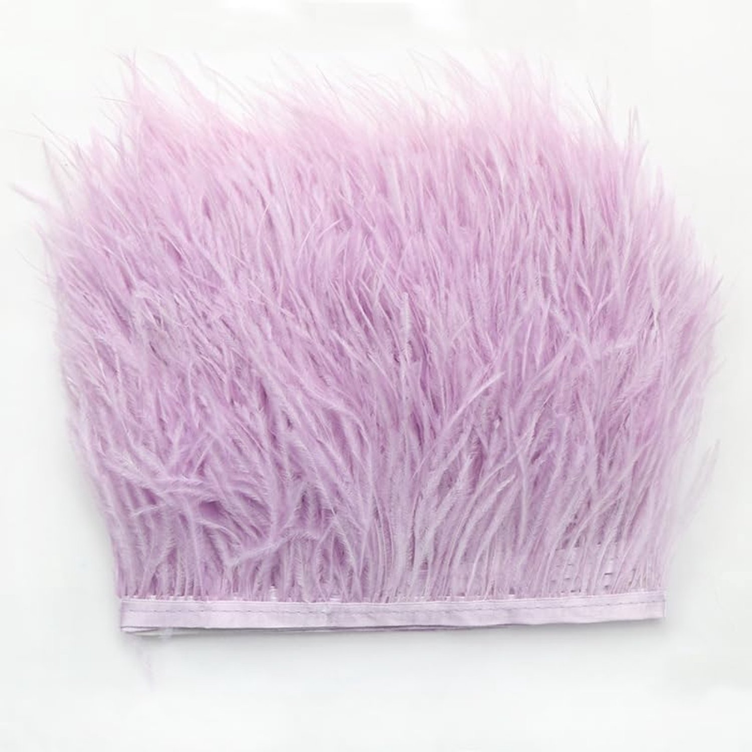 Ostrich feathers border 1 m - 8-10 cm fluffige struisvogelveren - decoratief voor DIY projecten - eenvoudig aan te passen - Vemera