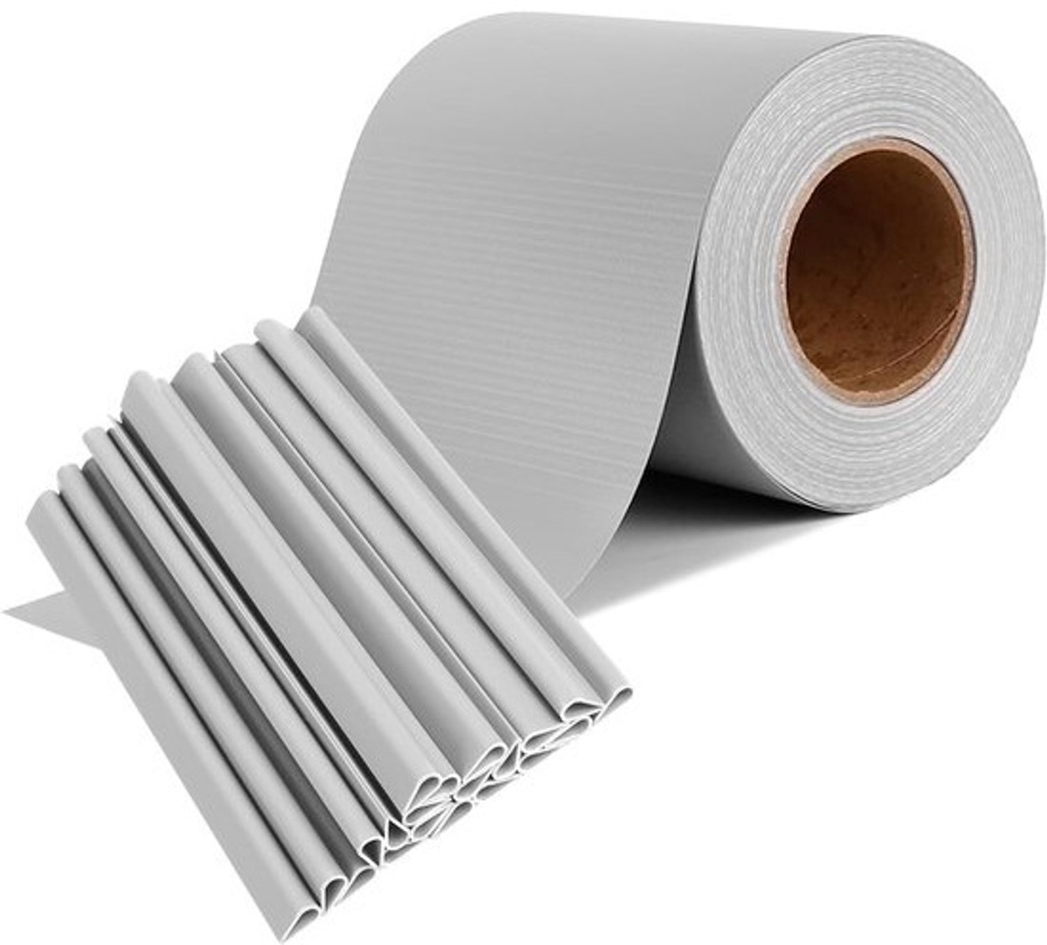 PVC-privacystrip - Windscherm op rol - Tuinhek afschermen - Scheurvast en waterdicht - 35m x 19cm - Lichtgrijs