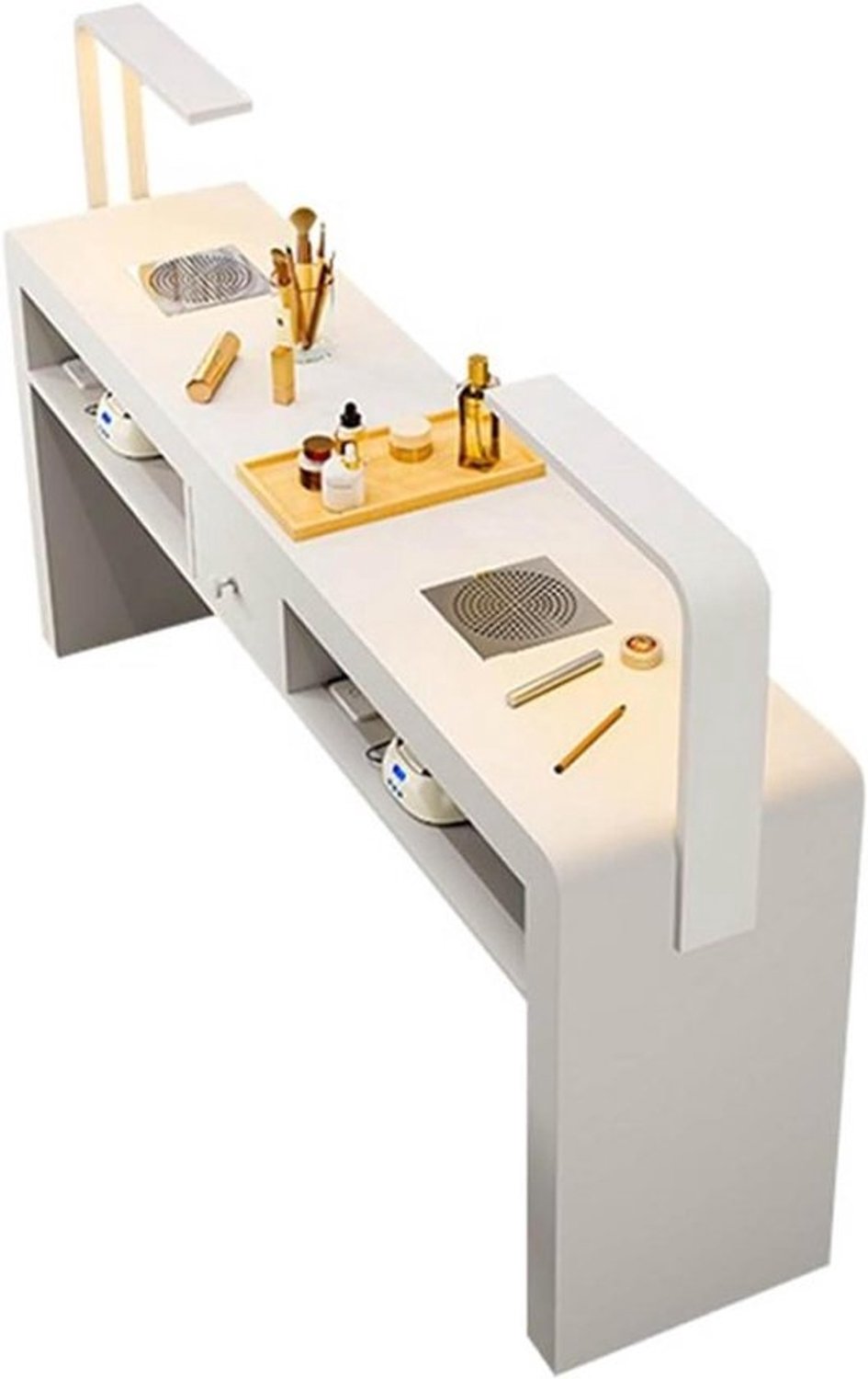 Manicuret tafel - Nagelstation voor salon - Nagelbehandelingen - Met stofafscheider - Opbergruimte - Transparant