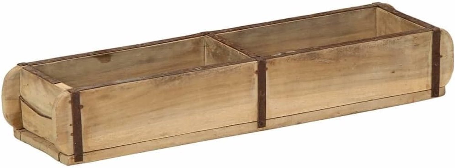 Set van 4 houten dienbladen, bruin, 57 x 15 x 9 cm, van gerecycled massief hout, decoratief dienblad voor keuken en woonkamer