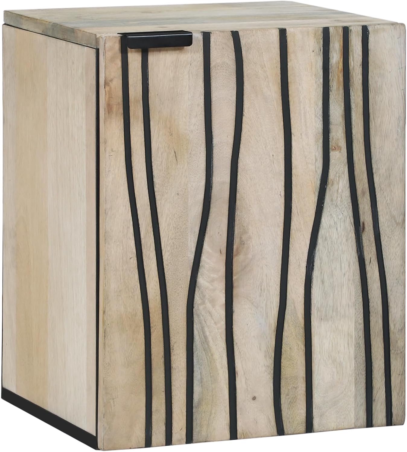 Badkamerkast met deur en plank, bruin, 38 x 33,5 x 48 cm, opbergruimte voor toiletartikelen, moderne wandkast voor badkamer en keuken, stabiele opbergoplossing