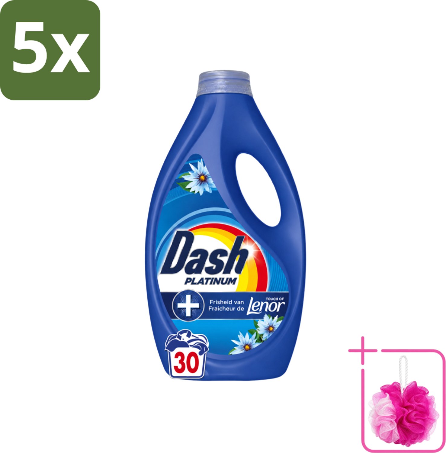 5 x Dash – Wasmiddel – Zeebries – 1350 ml - Bulkverpakking - Zeebries - Douchemop - Frisse geur