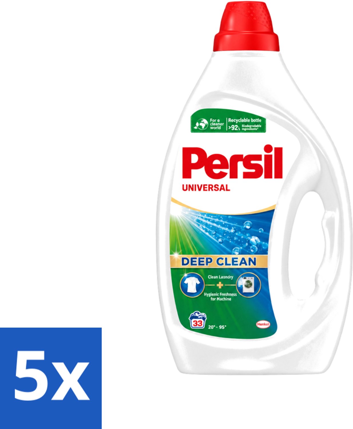 5 x Persil Universal - Vloeibaar Wasmiddel - Witte en Gekleurde Was - 33 Wasbeurten - Voordeelverpakking - 5 stuks