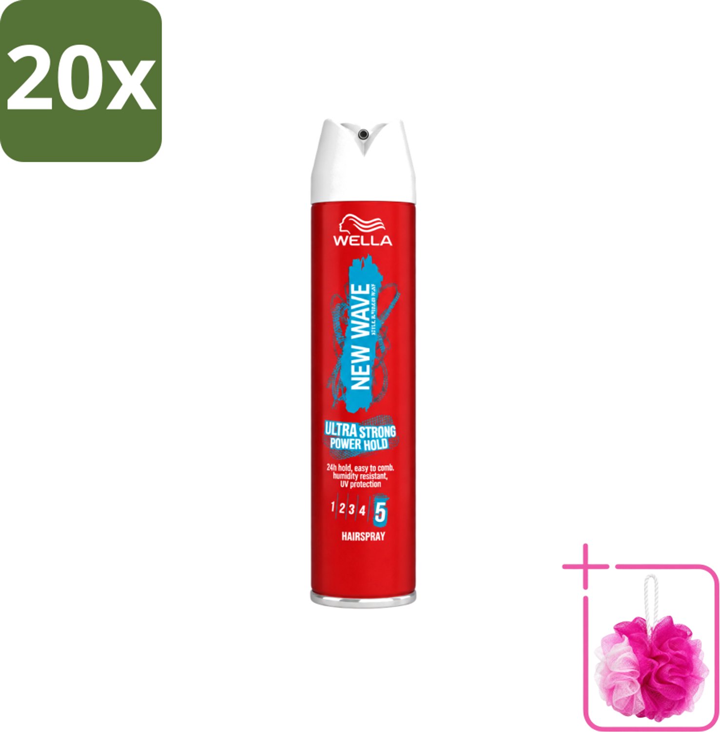 20 x Wella – New Wave Rock’n Hold Ultra Strong – Haarspray – 250 ml - Bulkverpakking - Haarspray - Douchemop - Stevigheid