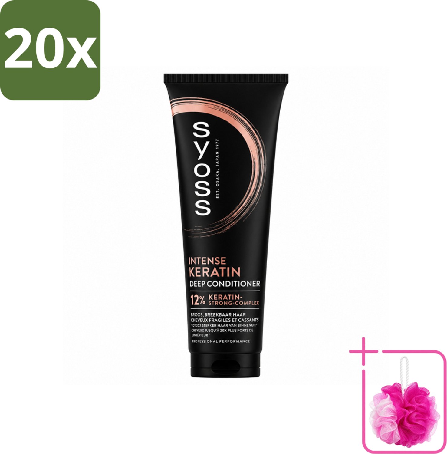20 x Syoss - Keratin Conditioner - 250 ml - Bulkverpakking - Keratine conditioner - Douchemop - Krachtig haar