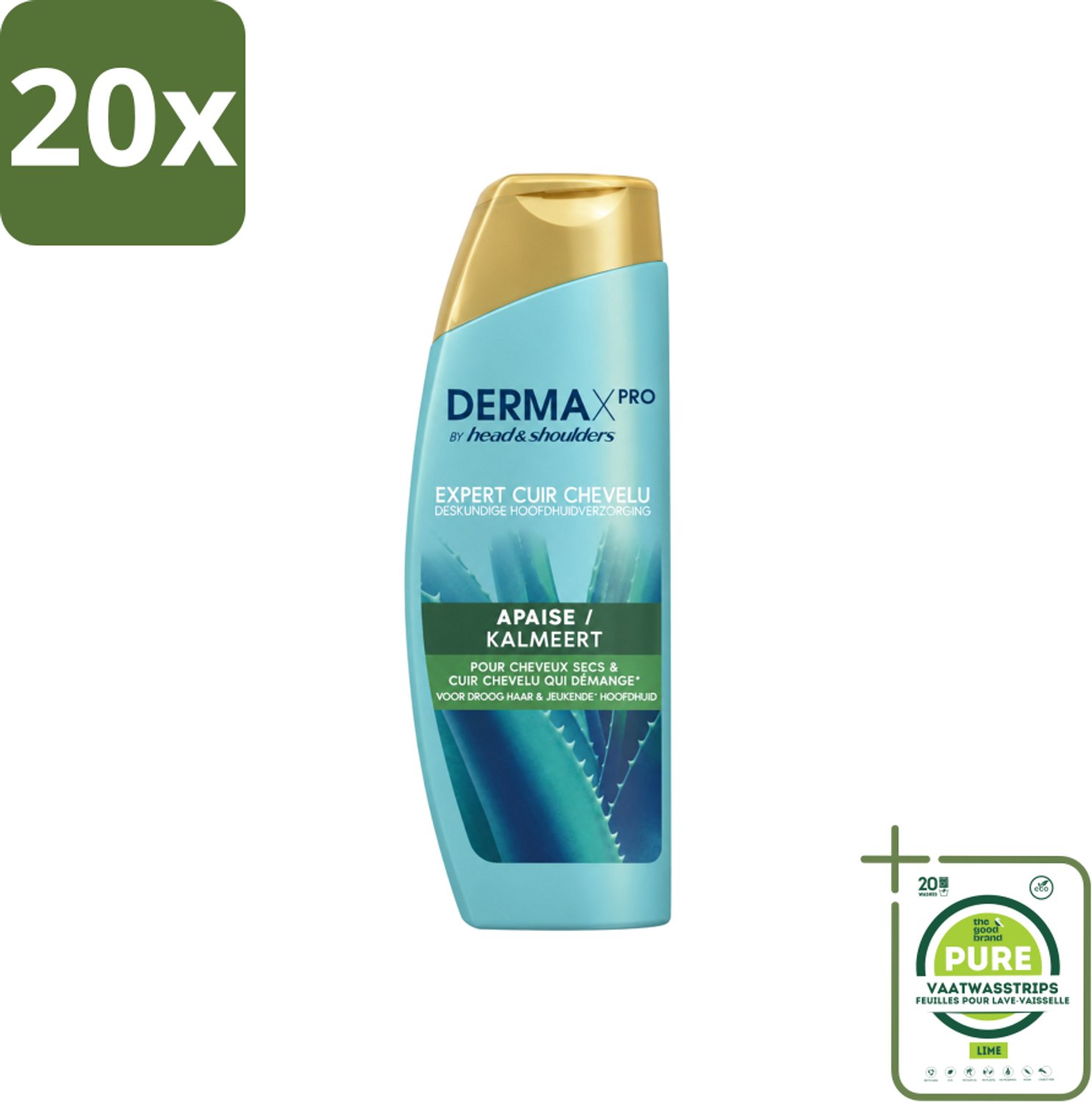 20 x Head & Shoulders - DermaX Pro - Anti-Roos Shampoo - Kalmeert - 470 ml - Grootverpakking - Vaatwasstrips - Anti-roos Shampoo - Droge Hoofdhuid - Jeuk - Hoofdhuid Verzorging - Kalmerend Shampoo
