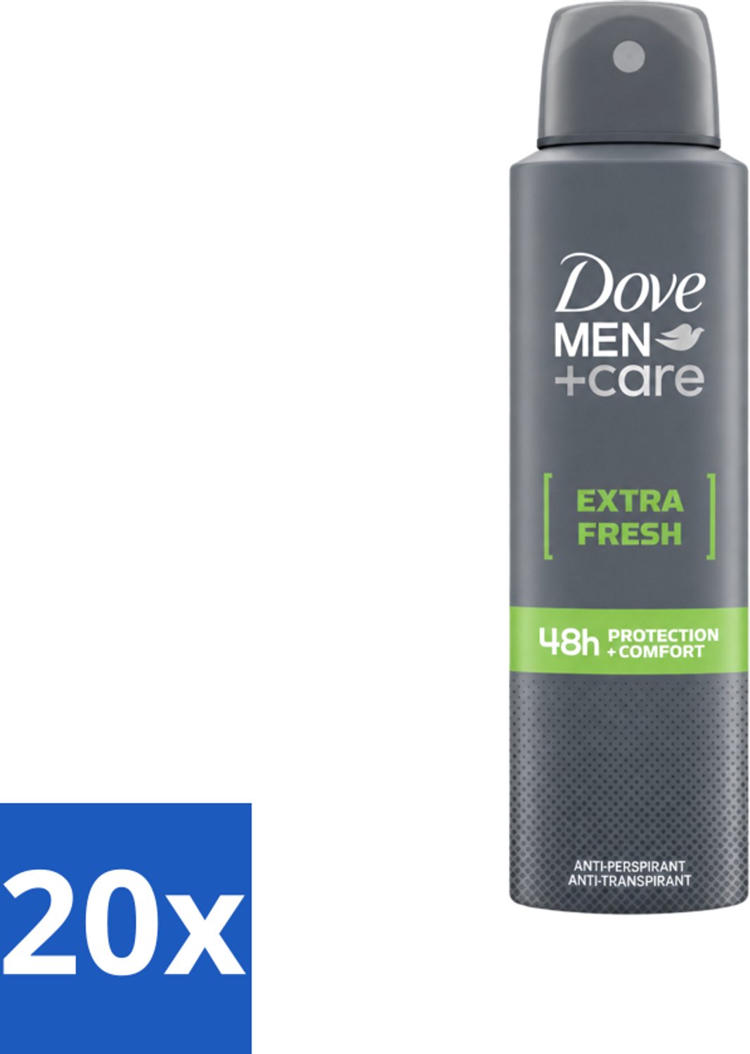 20 x Dove Men+Care - Extra Fresh - Deospray - Anti-Transpirant - 150 ml - Voordeelverpakking - 20 stuks