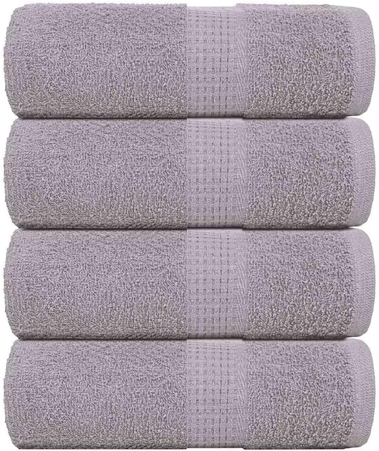 4 STK. Grijs 30x50 cm 360 g/m² 100% katoen badstof handdoeken met ophangbeugel voor badkamer en sauna, absorberend en huidvriendelijk volgens Oeko-Tex Standard 100