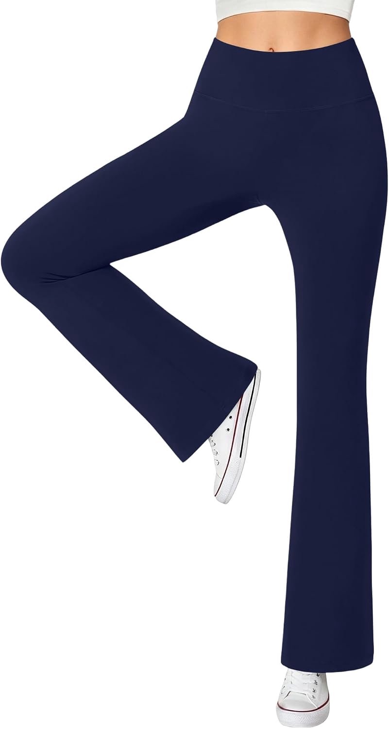 Yogabroek voor dames, hoge taille, uitlopende leggings, buikspiertraining, elastisch, voor vrije tijd