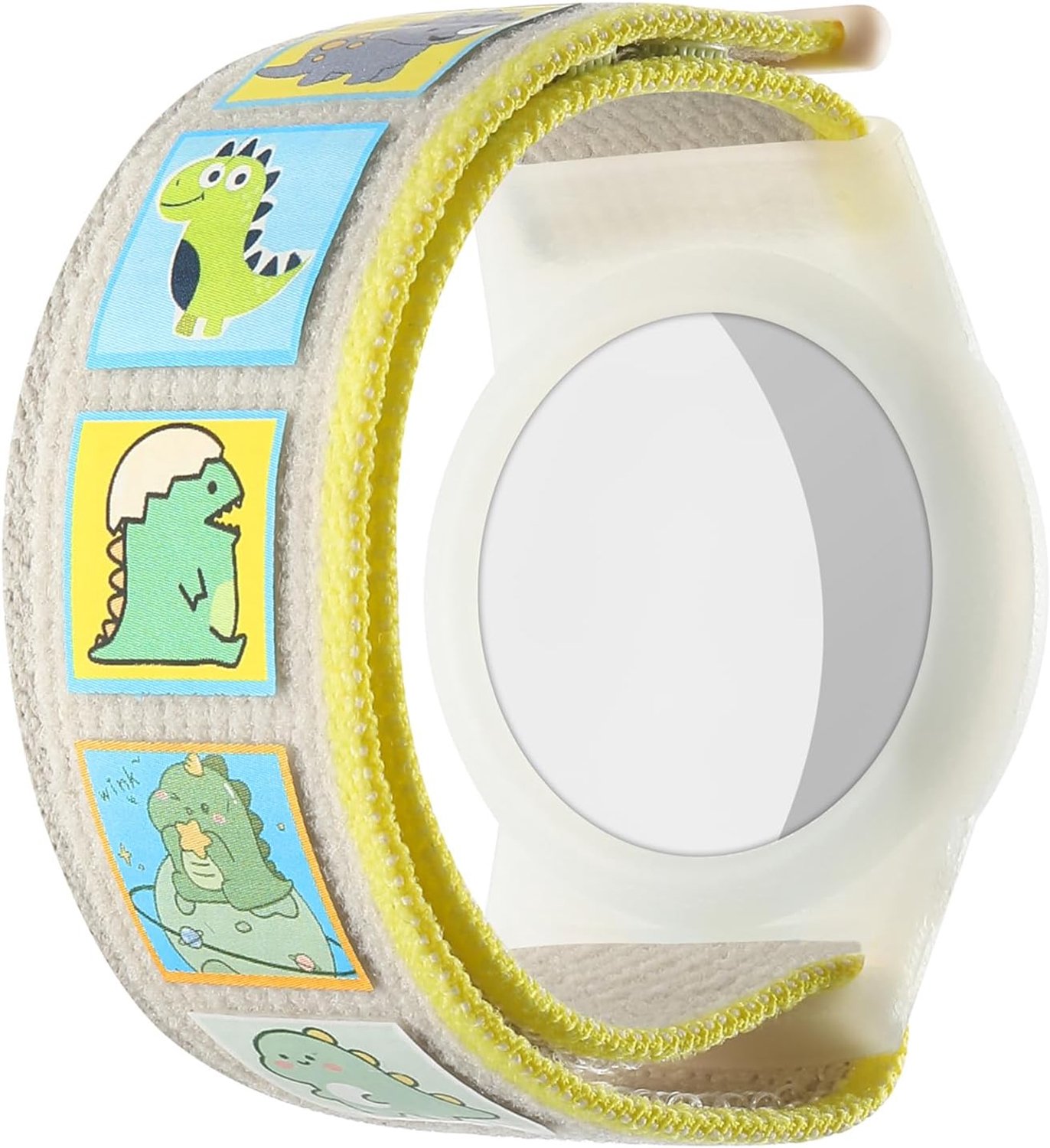 Armband voor AirTag houder, beschermhoes anti-verlies GPS-tracker-armbandhoes voor peuters (Geel)