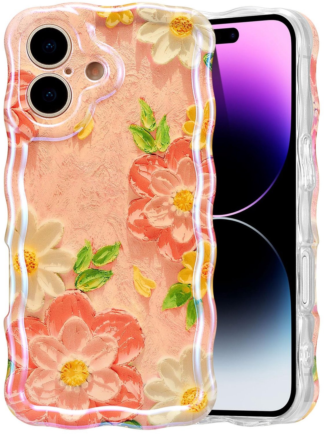 Telefoonhoesje voor iPhone 16 met Bloemenprint TPU