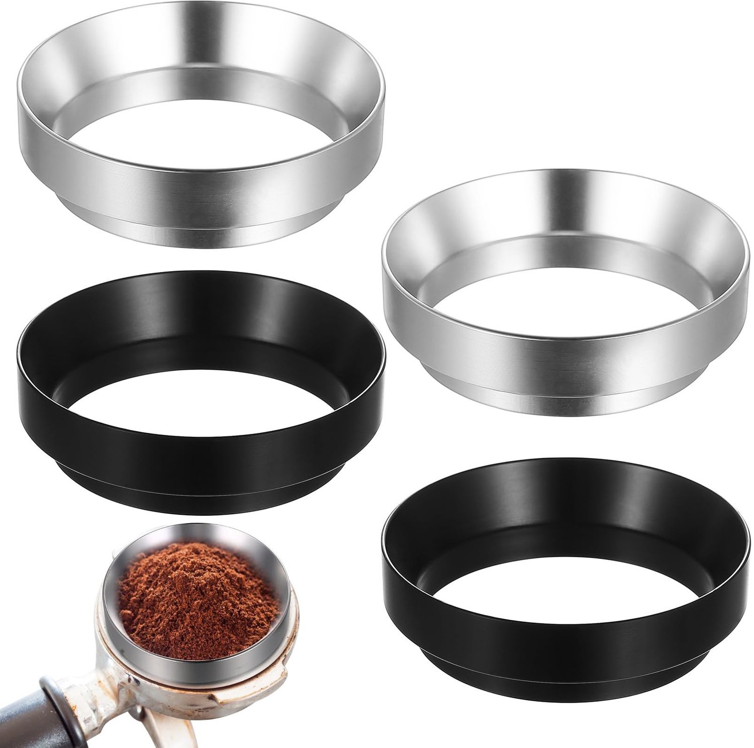 Set van 4 Magnetische Koffie Doseringsringen 58mm