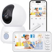 Laxihub AINANNY C3 Kit Wifi Baby Monitor - Babyfoon met Camera - Babyfoon met 5 Inch Scherm - Full HD-Resolutie - Arenti App Slaapliedjes & Temperatuur - Alexa & Google