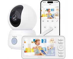 Laxihub AINANNY C3 Kit Wifi Baby Monitor - Babyfoon met Camera - Babyfoon met 5 Inch Scherm - Full HD-Resolutie - Arenti App Slaapliedjes & Temperatuur - Alexa & Google