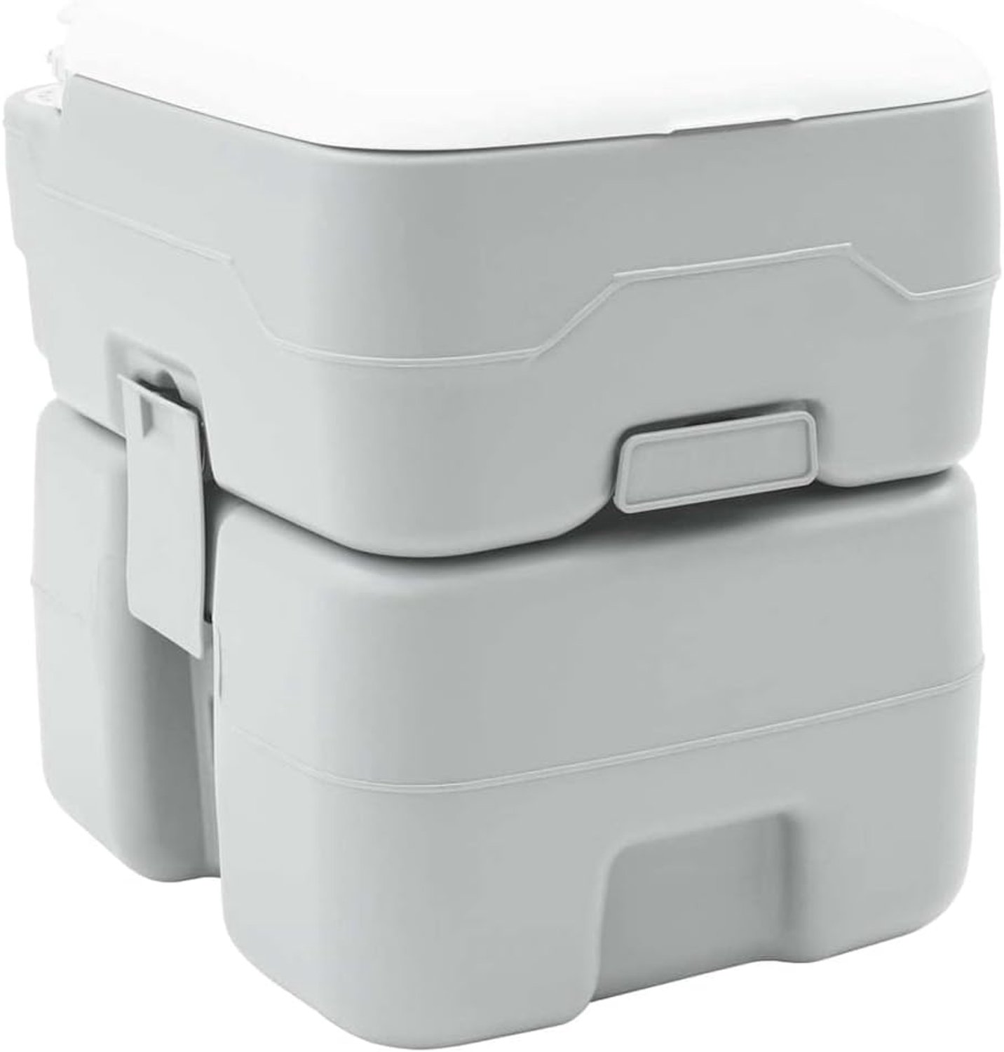 Grijs, 41,5 x 36,5 x 42 cm, draagbaar outdoor toilet voor camping, camper en tuin, compact en robuust