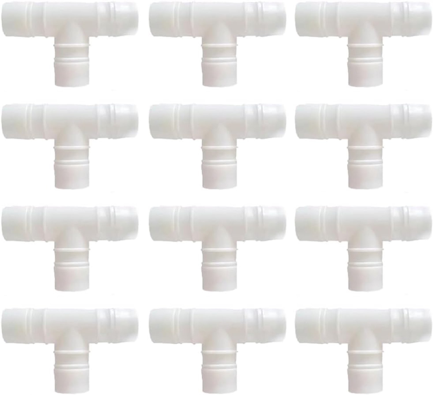 12 stuks slang kogelkraag T-vormige connector, 25 mm T-type gelijke pijpaansluiting, 3-weg kunststof pijpaansluiting, kogelkraag kunststof fittingen buizen slangaansluiting