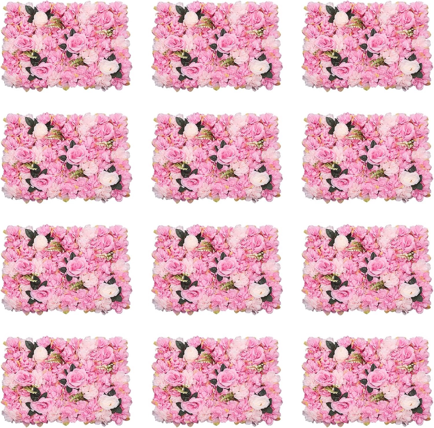 Kunstbloemenwand, 60 x 40 cm, doe-het-zelf bruiloft, kunstbloemen, decoratie, kunstbloemen, namaakbloemen, dahlia en roos voor fotografie, huis, tuin, feest, achtergrond decoratie