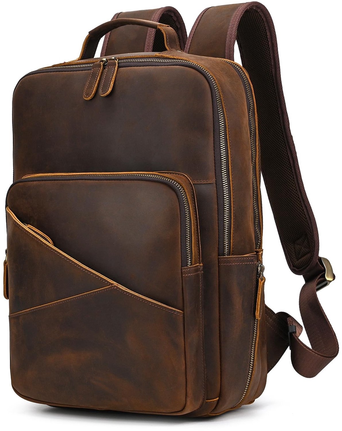 Vintage Leer Laptop Rugzak voor 15.6 Inch Laptops