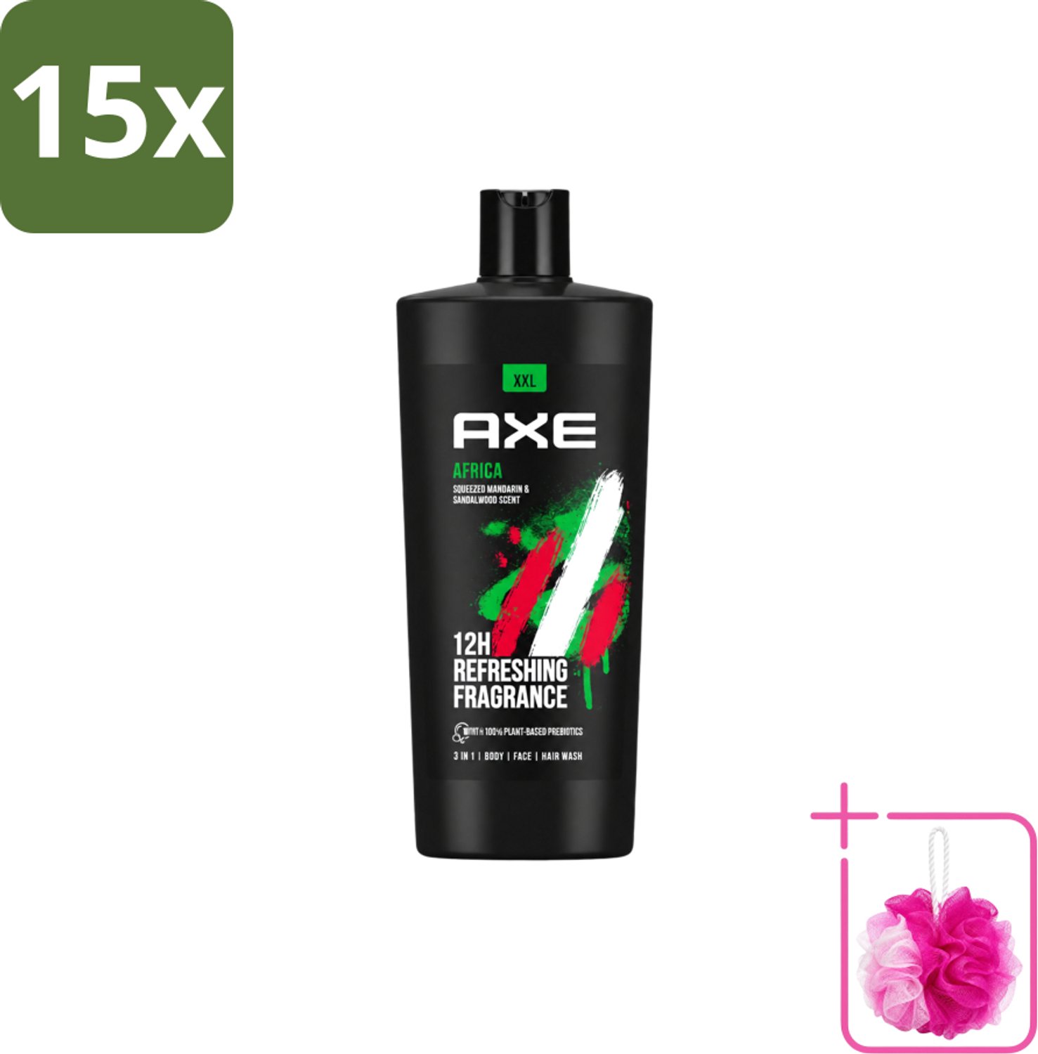 15 x AXE – Douchegel – Africa – 700 ml - Bulkverpakking - Douchegel - Douchemop - Douchegel africa