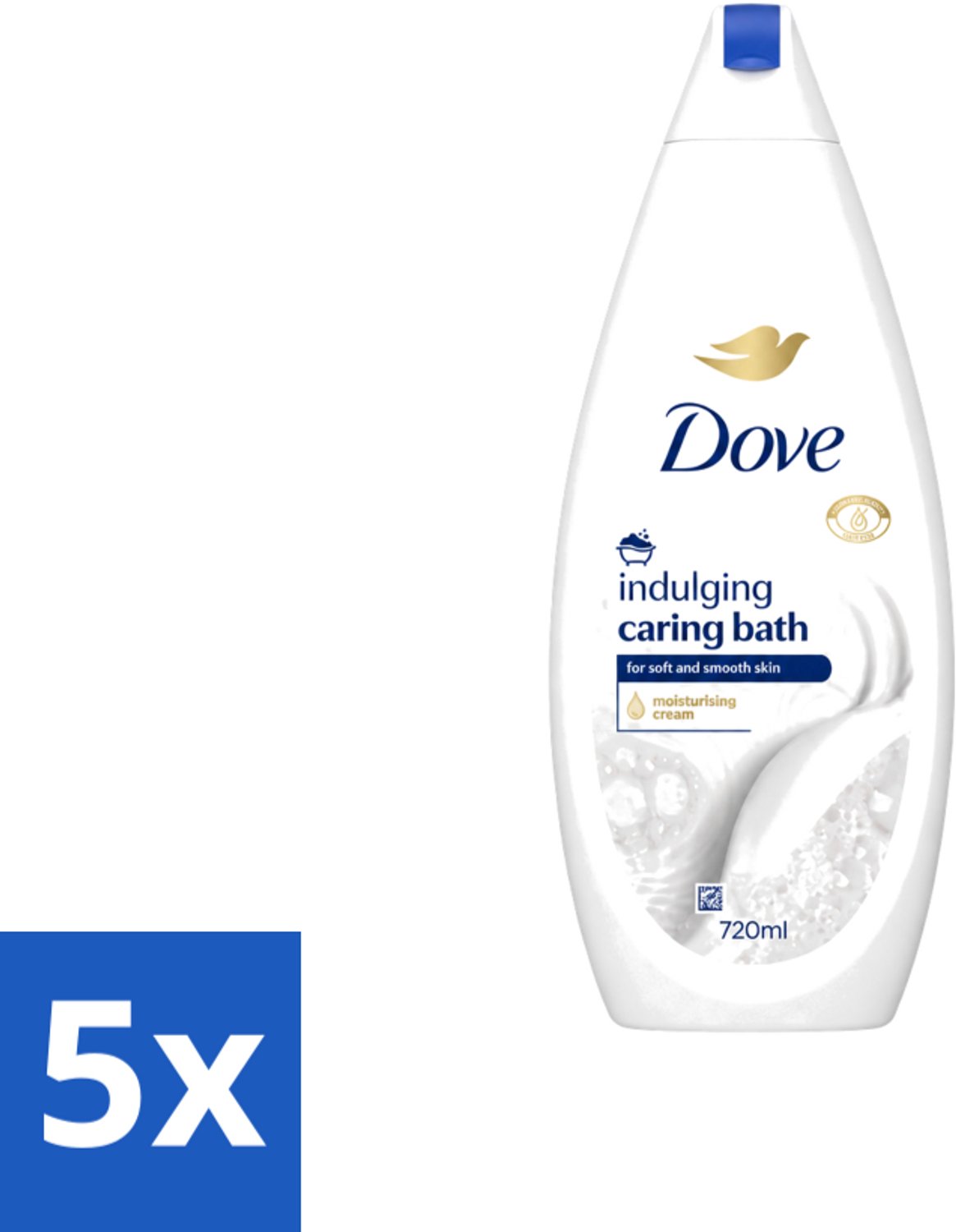 5 x Dove – Badcrème – Indulging Cream – 720 ml - Voordeelverpakking - 5 stuks