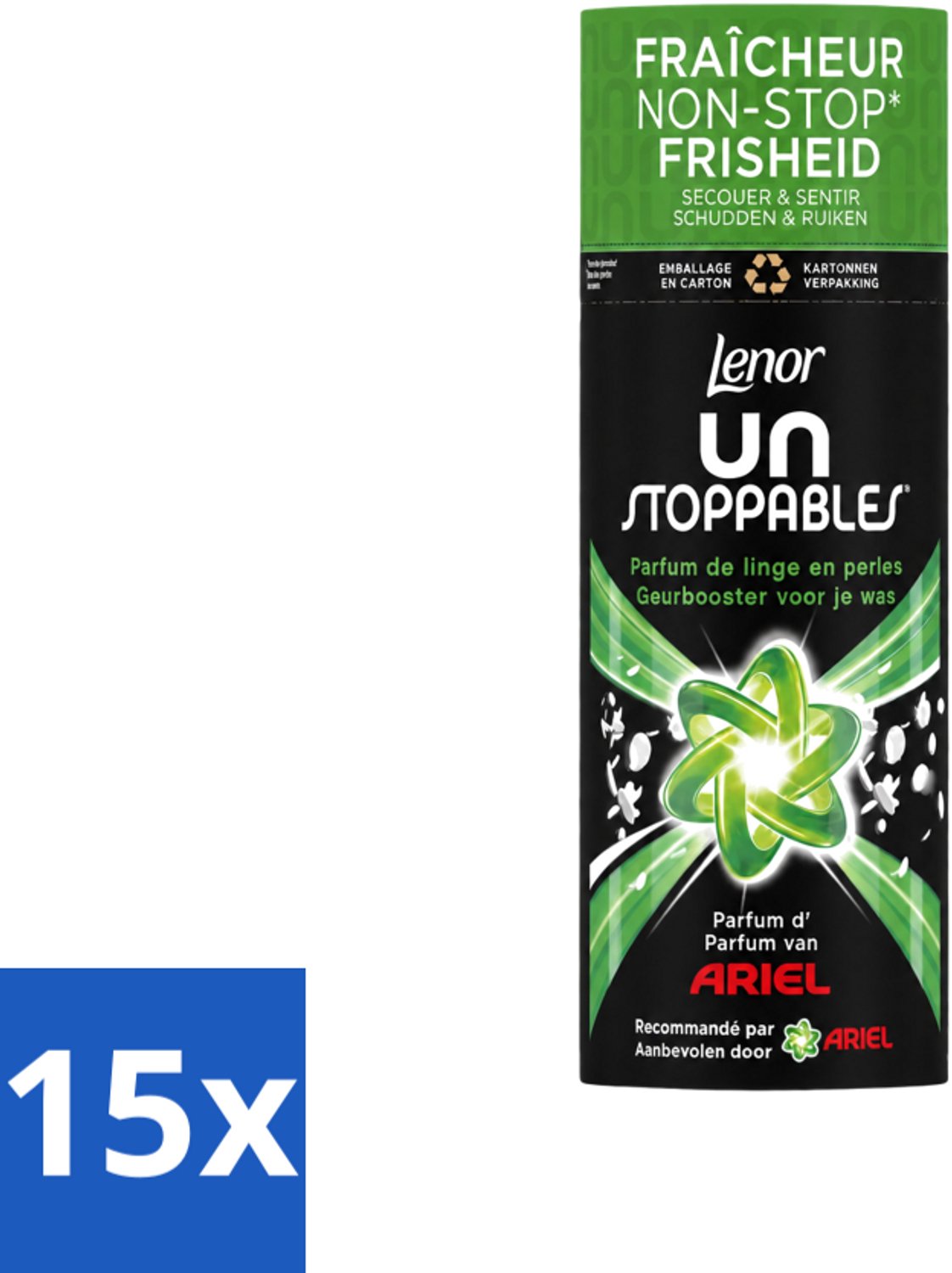 15 x Lenor Unstoppables – Geurbooster – Ariel – 13 Wasbeurten – 165 g - Voordeelverpakking - 15 stuks