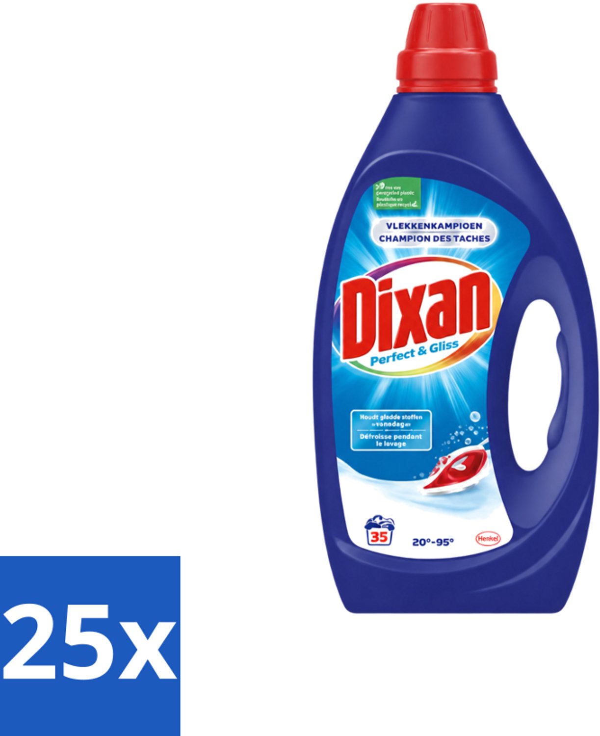 25 x Dixan – Vloeibaar Wasmiddel – Perfect & Gliss – 1750 ml - Voordeelverpakking - 25 stuks