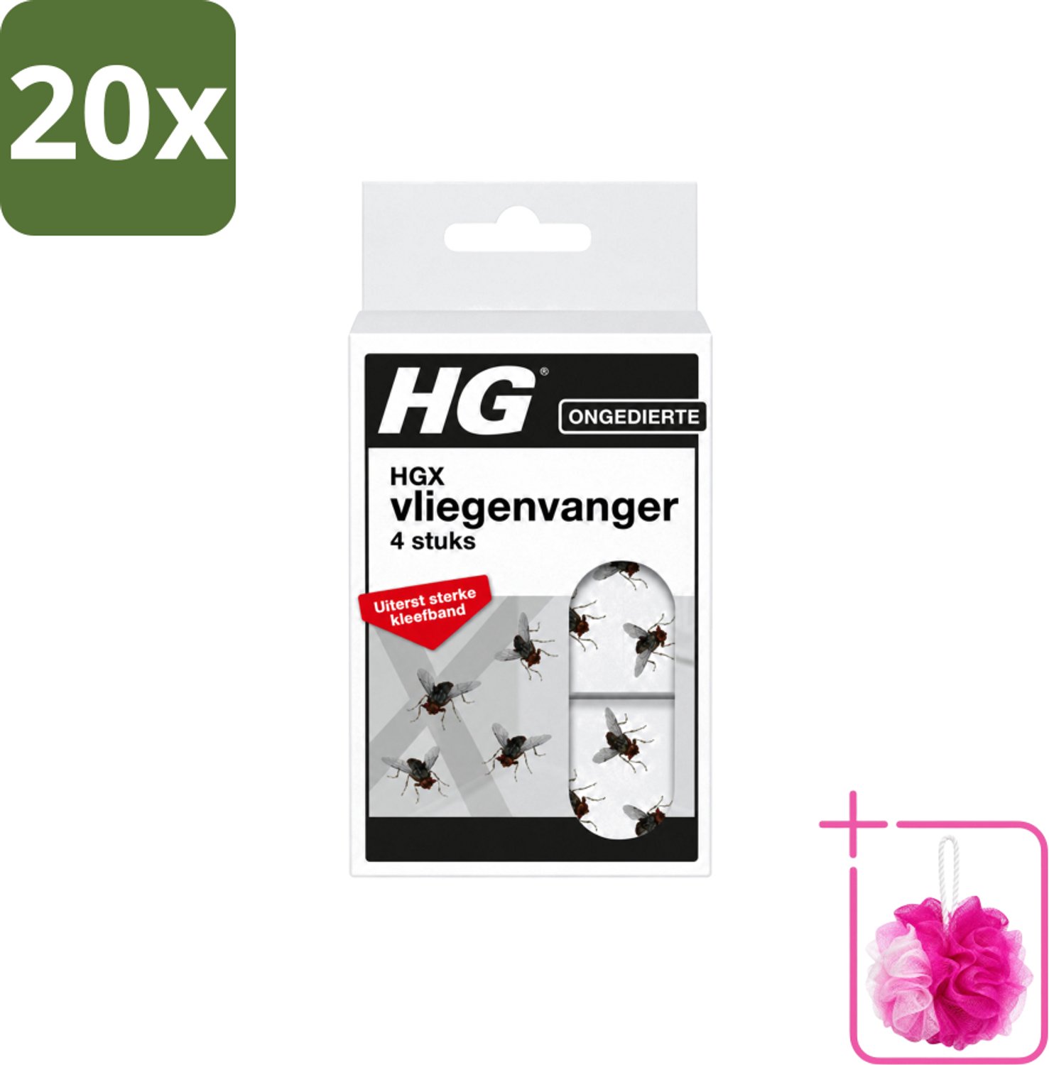 20 x HG X - Vliegenvanger - Uiterst Sterke Kleefband - 4 Vliegenvangers - Bulkverpakking - Vliegenvanger - Douchemop - Kleefband