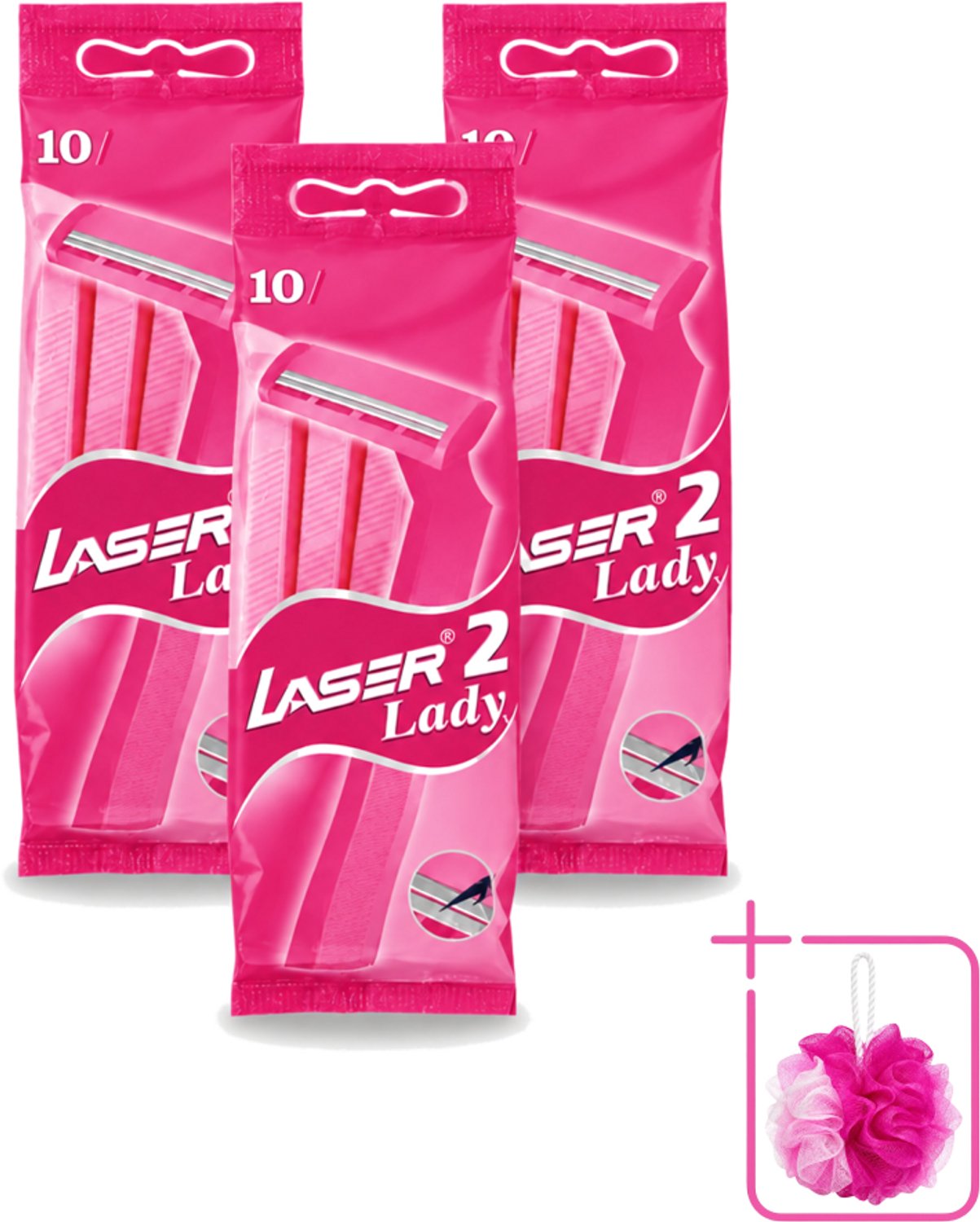 3 x Benson - Laser Twin Women - Wegwerpscheermesjes - Voor Vrouwen - 10 Mesjes - Bulkverpakking - Scheermesje vrouw - Douchemop - Wegwerpscheermesje