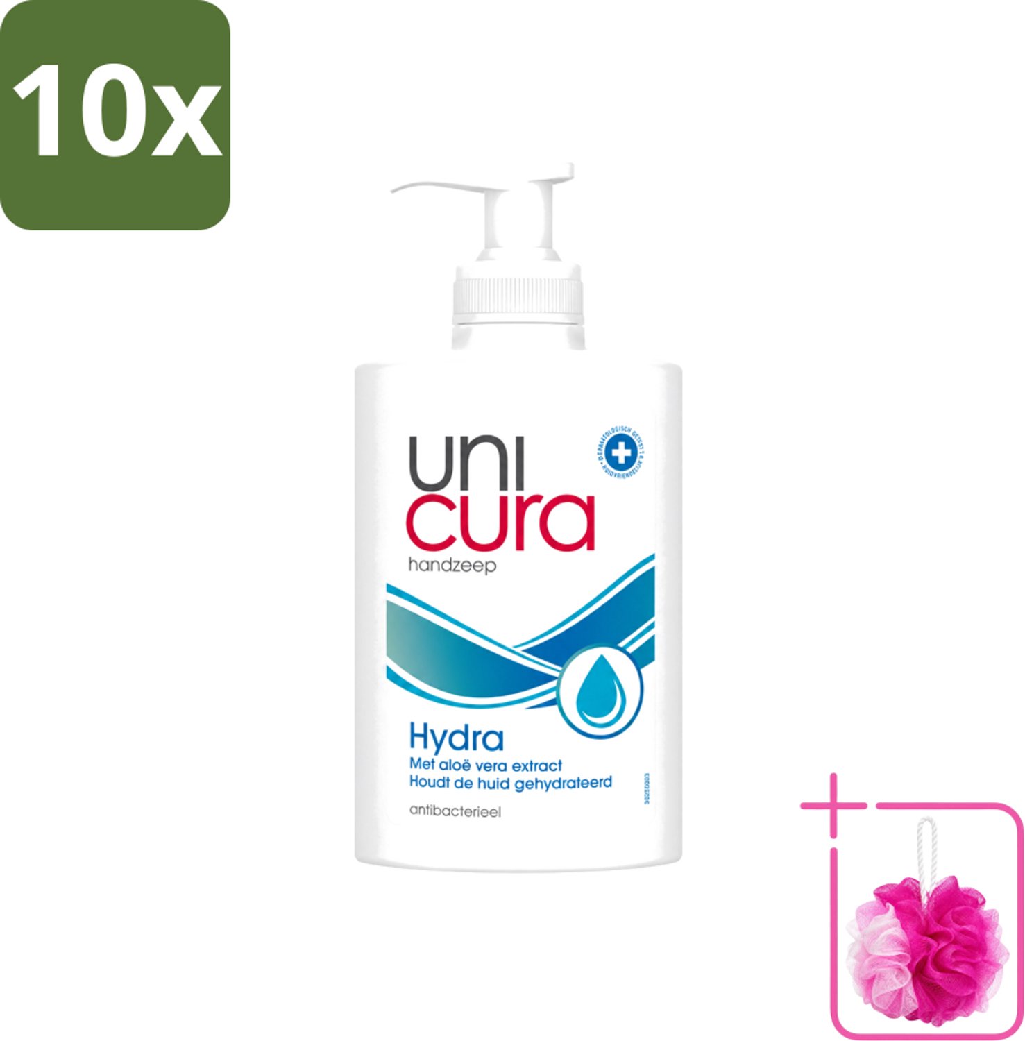 10 x Unicura - Vloeibare Zeep Hydra - Hydraterend - 250 ml - Bulkverpakking - Handzeep - Douchemop - Hydra