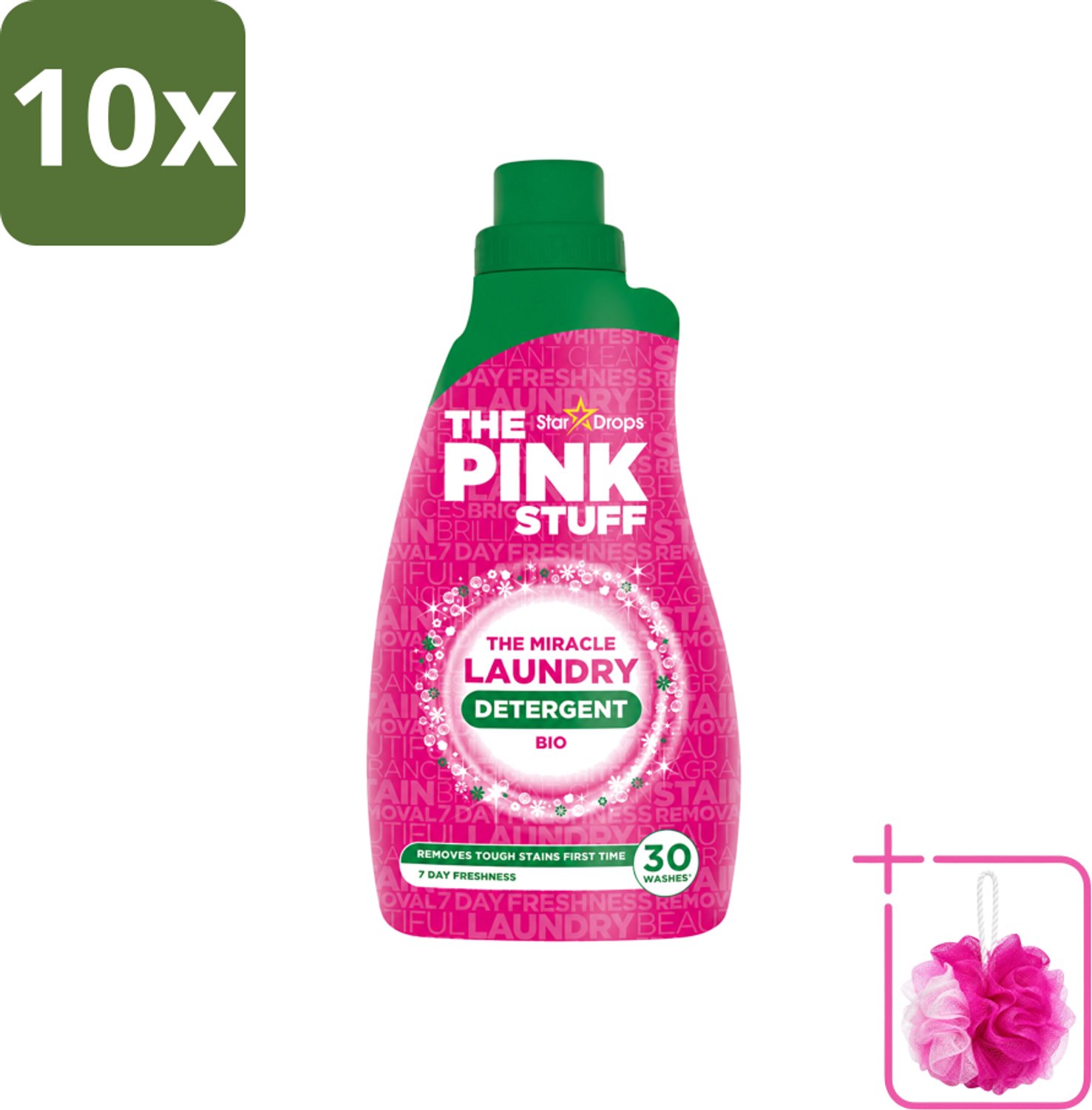 10 x The Pink Stuff BIO - Wasgel - Wasmiddel - Biologisch - 30 Wasbeurten - 960ml - Bulkverpakking - Wasmiddel - Douchemop - Biologisch wasmiddel