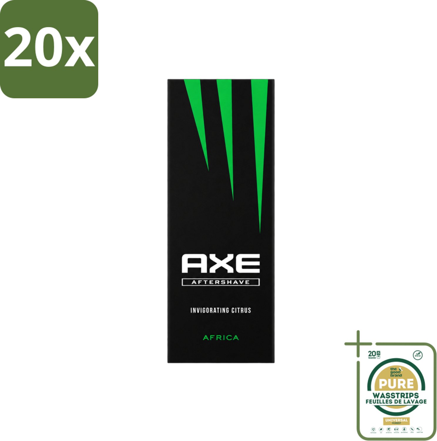 20 x Axe – Aftershave – Africa – 100 ml - Wasstrips - Aftershave Africa - Aftershave - Aftershave Africa 100 Ml - Aftershave Voor Mannen - Aftershave Met Kruiden