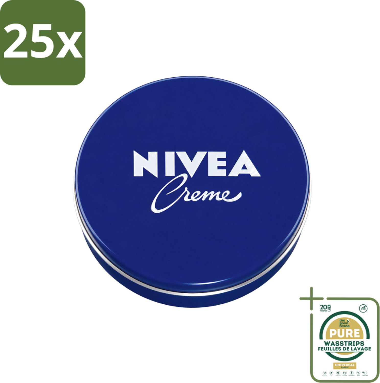 25 x Nivea – Crème – Voor Gezicht, Handen en Lichaam – 250 ml - Wasstrips - Nivea Crème - Gezichtscreme - Handencreme - Lichaamcreme - Hydratatie