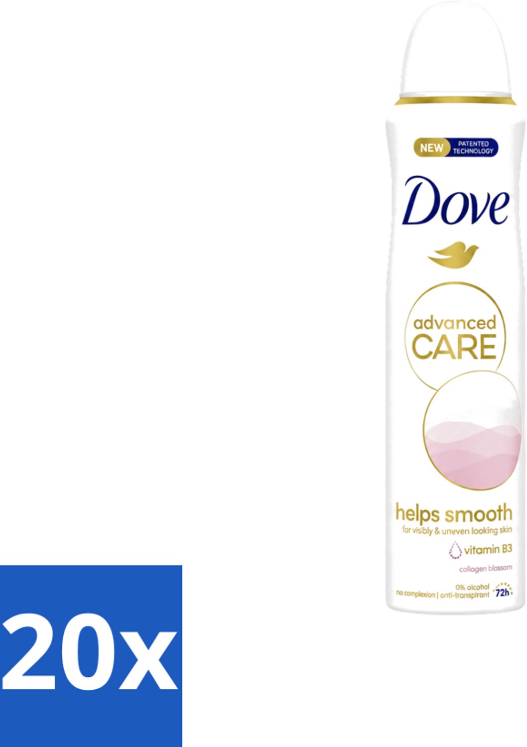20 x Dove – Deodorant Spray – Helps Smooth Advanced Care – 150 ml - Voordeelverpakking - 20 stuks