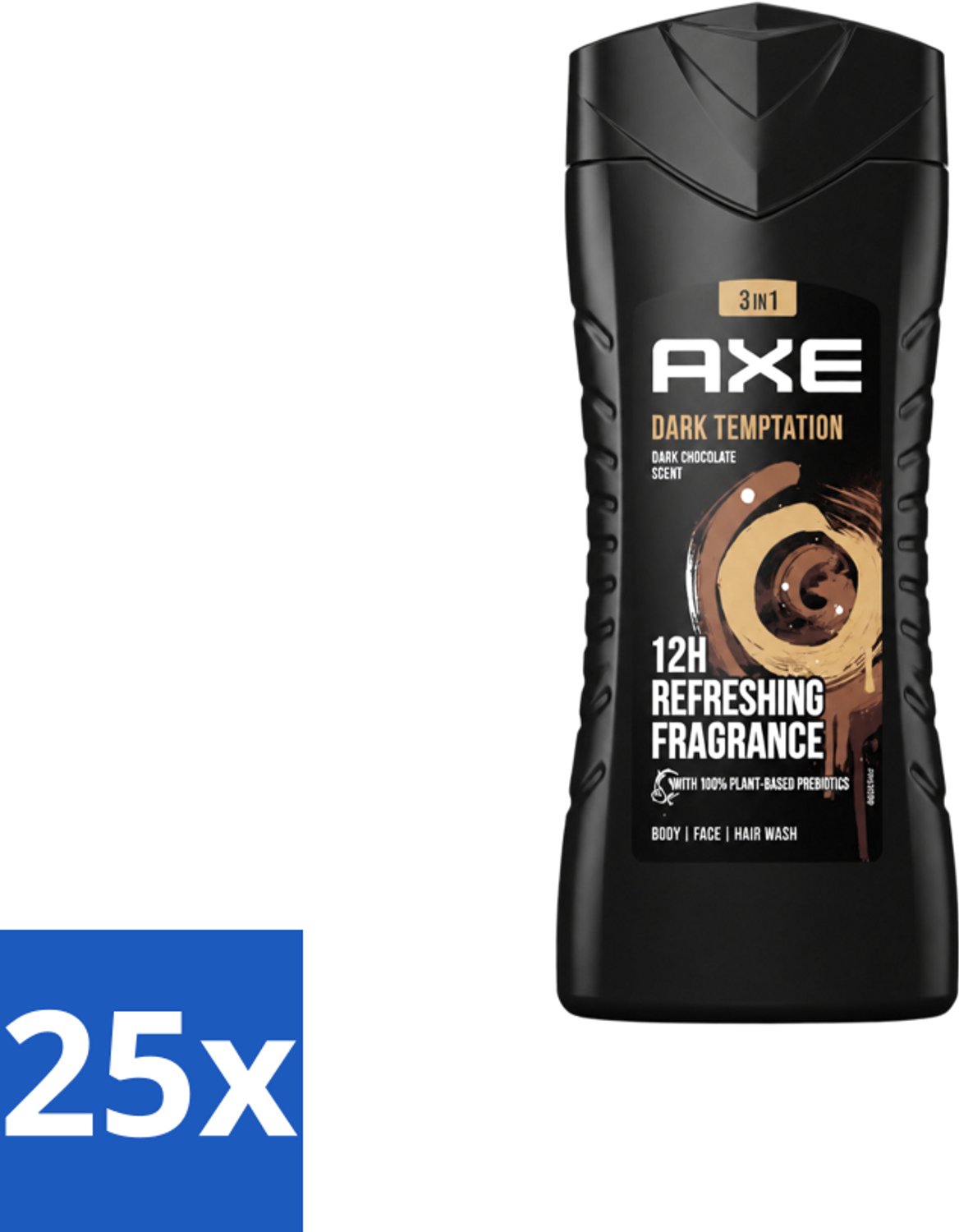 25 x Axe – Douchegel – Dark Temptation – 250 ml - Voordeelverpakking - 25 stuks