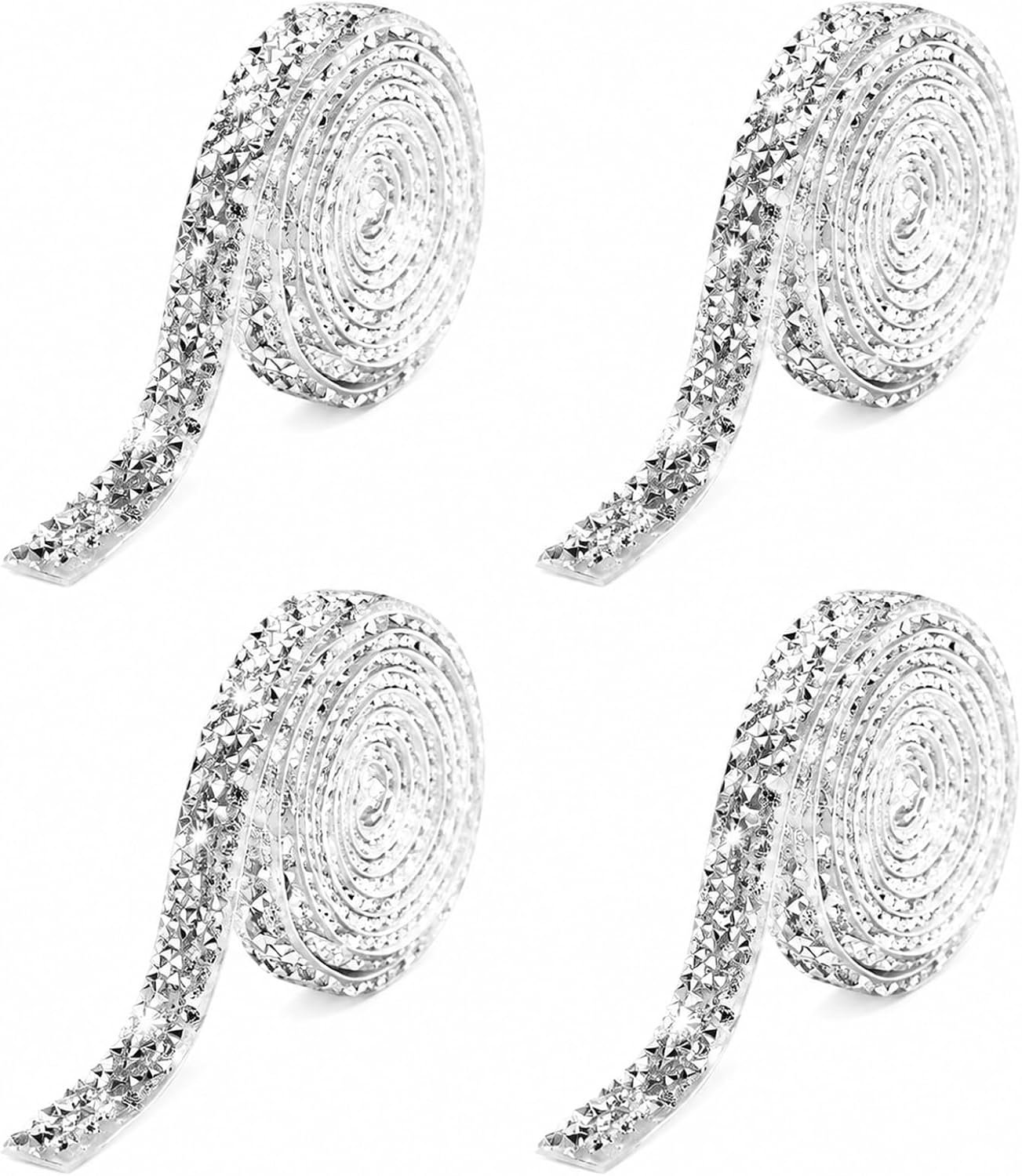 Glitterband 10mm - Zelfklevend - Zilver - Voor feestdecoratie - Vemera