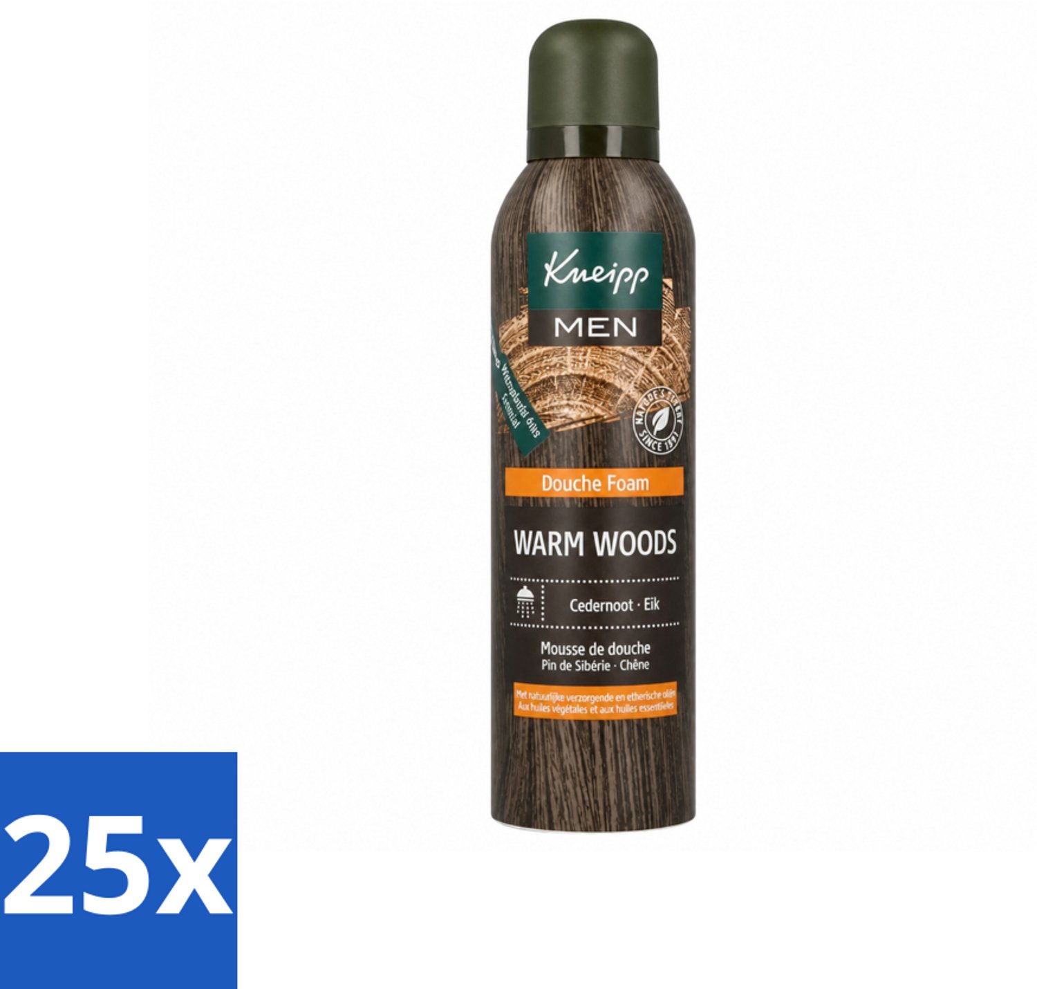 25 x Kneipp - Douche schuim - Men - Warm Woods - Warme houtgeur - 200 ml - Voordeelverpakking - 25 stuks