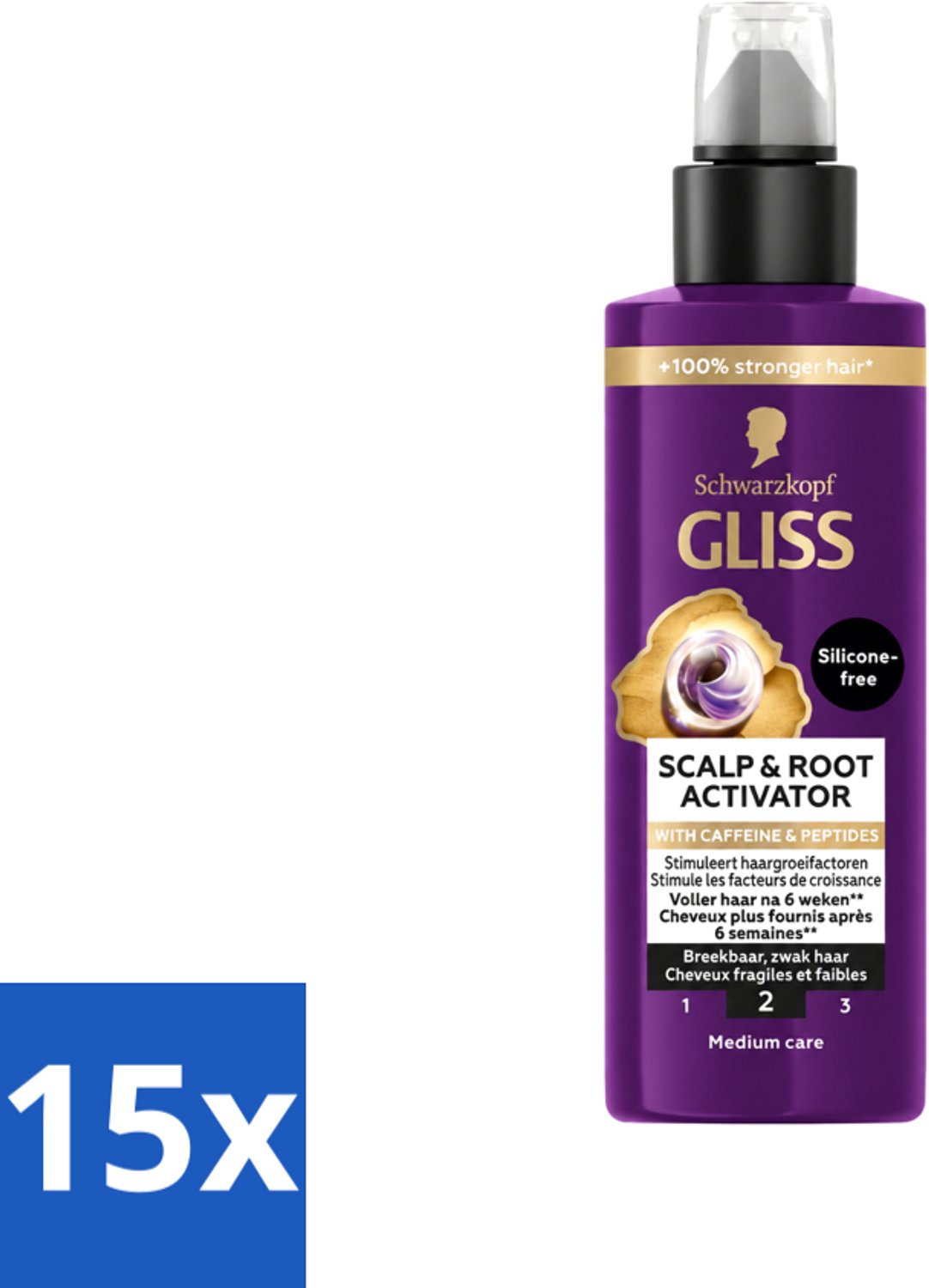 15 x Gliss - Scalp & Root Activator - Siliconenvrij - Voor Gezonde Hoofdhuid - 100 ml - Voordeelverpakking - 15 stuks