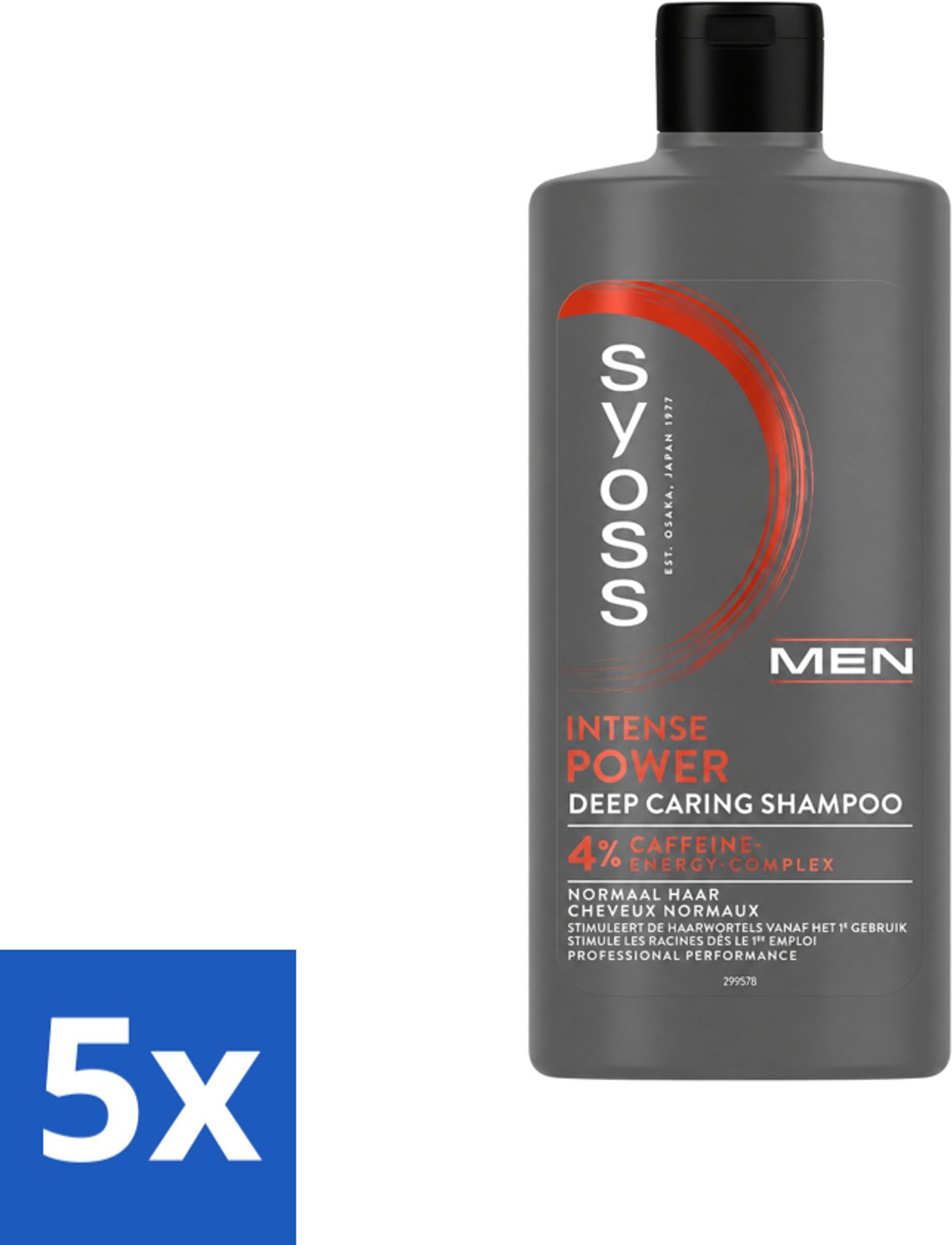 5 x SYOSS - Men Power - Shampoo - Langdurige Styling - 440ml - Voordeelverpakking - 5 stuks