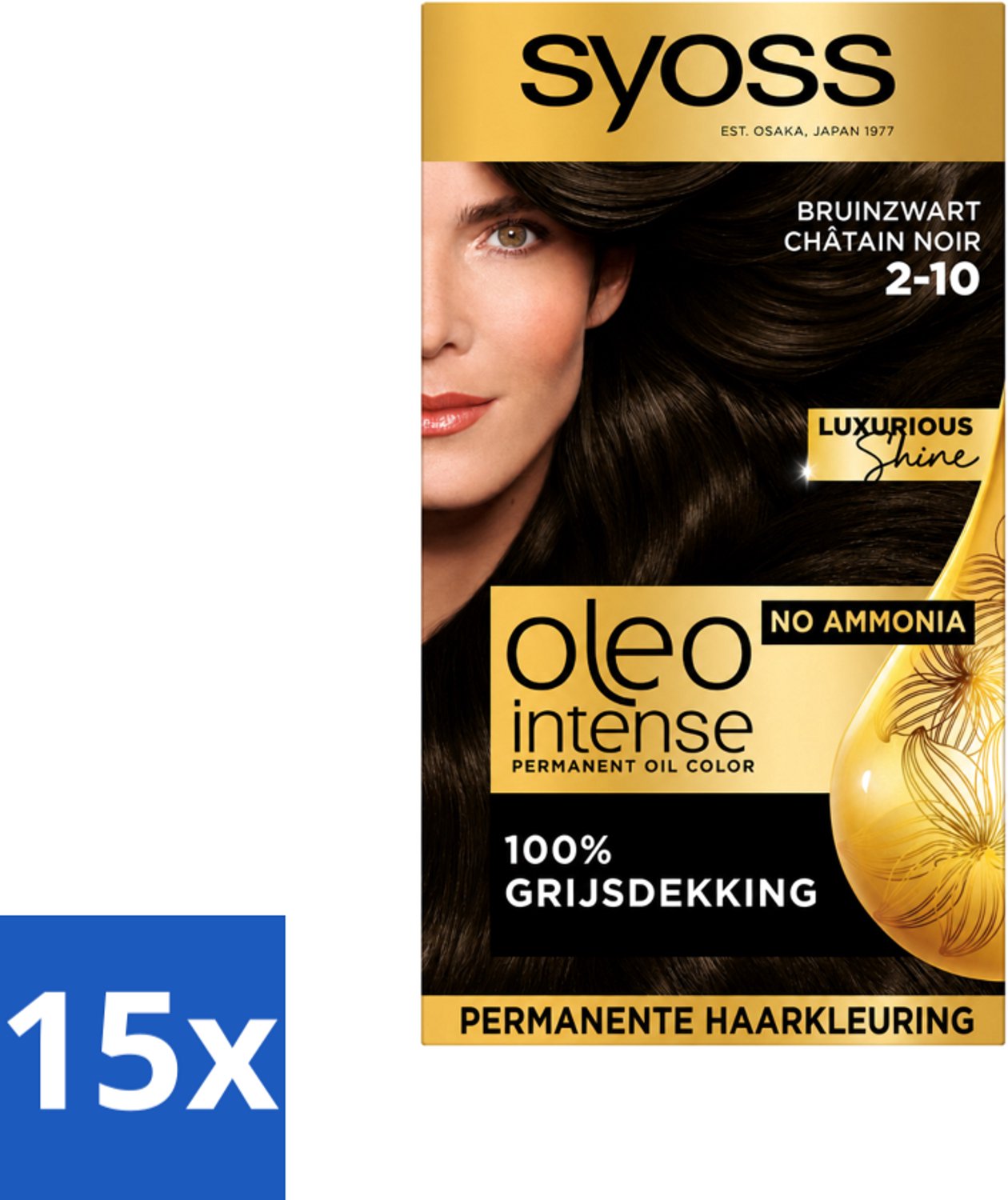 Syoss Oleo Intense - Haarverf - 2-10 - Bruinzwart - 115ml x 15