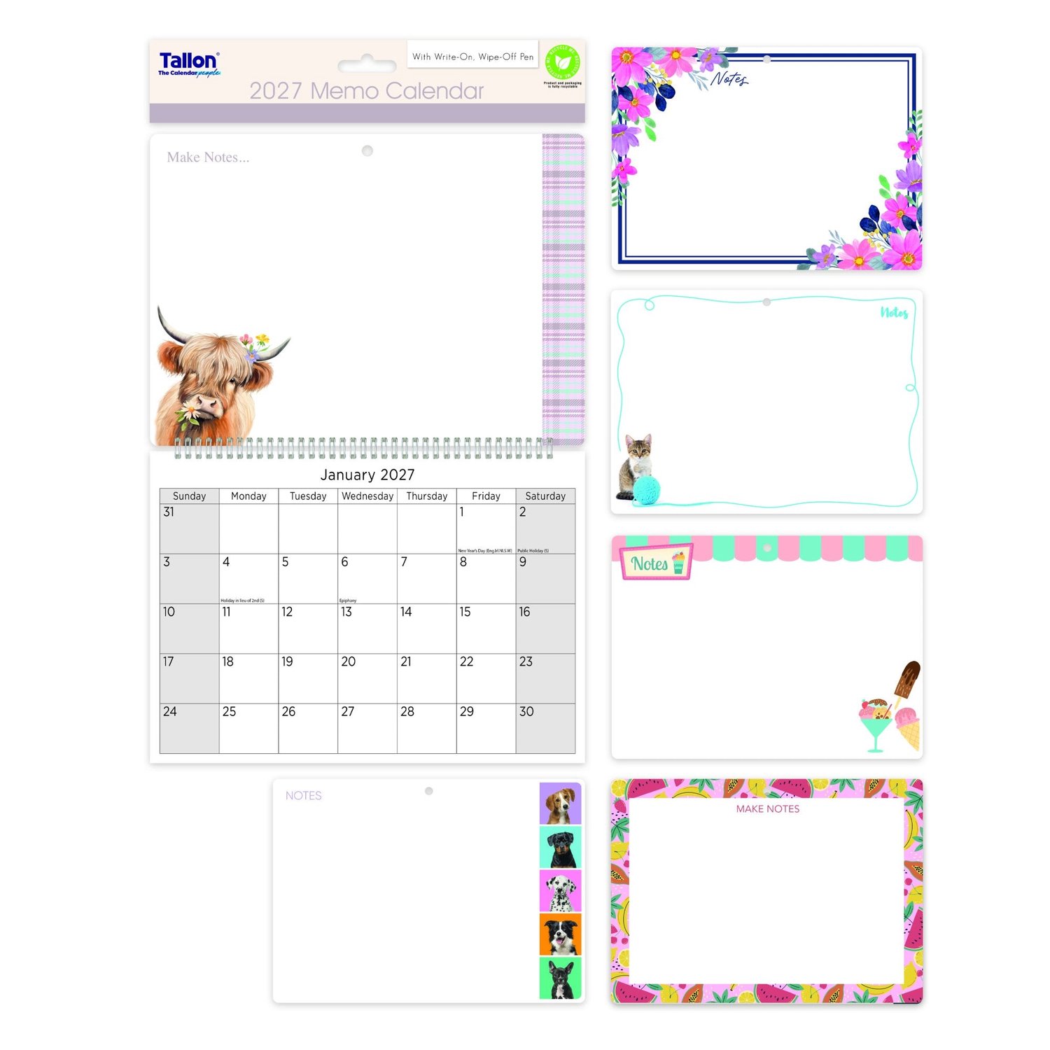 Memo Kalender Compact met Pen 2027