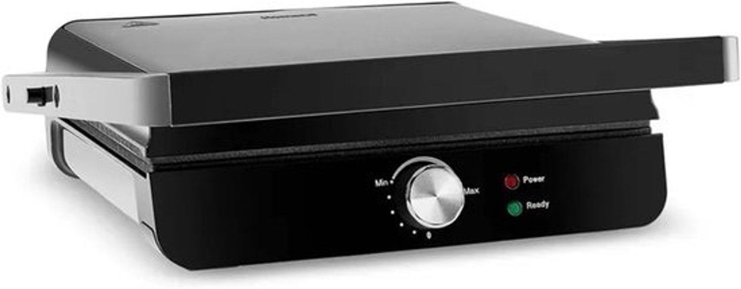 Broodroostergrill - Paninimaker - Maaltijden bereiden - Veelzijdig 2-in-1 - Capaciteit voor 4 sneetjes - Zwart inox