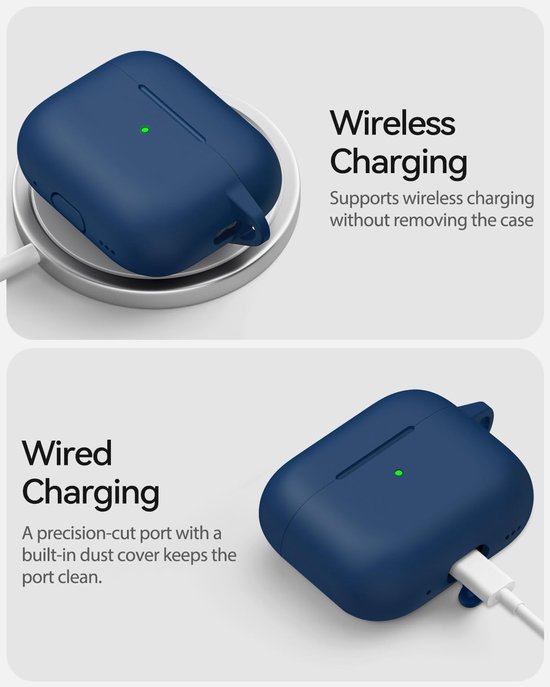 Siliconen voor AirPods Pro 3 Hoes, A2-Navy Blue — afbeelding 3