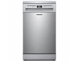 Heinner HDW-FSM45609DXE++ Vrijstaande Vaatwasser – 9 Couverts – 6 Programma’s – Digitaal Display – Halve Belading – Extra Drogen – Startuitstel – AquaStop – Kinderslot – 45 cm – RVS – 5 Jaar Garantie