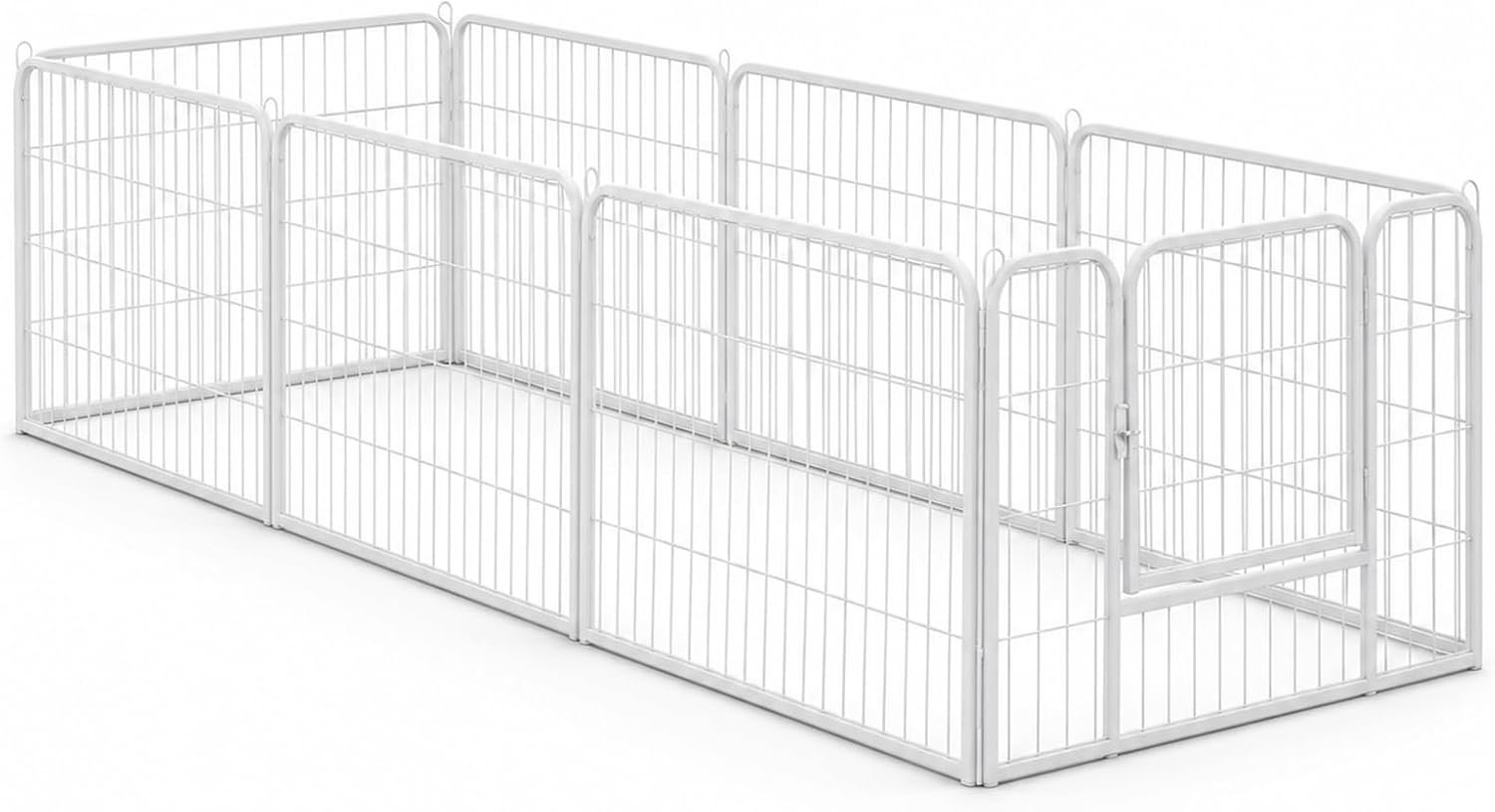 8-delige puppyren van metaal, 80 cm hoog, opvouwbaar, met deur