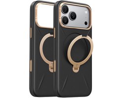 Torras QPRO Leather hoesje geschikt voor iPhone 17 Pro Max en iPhone 18 Pro Max - Zwart