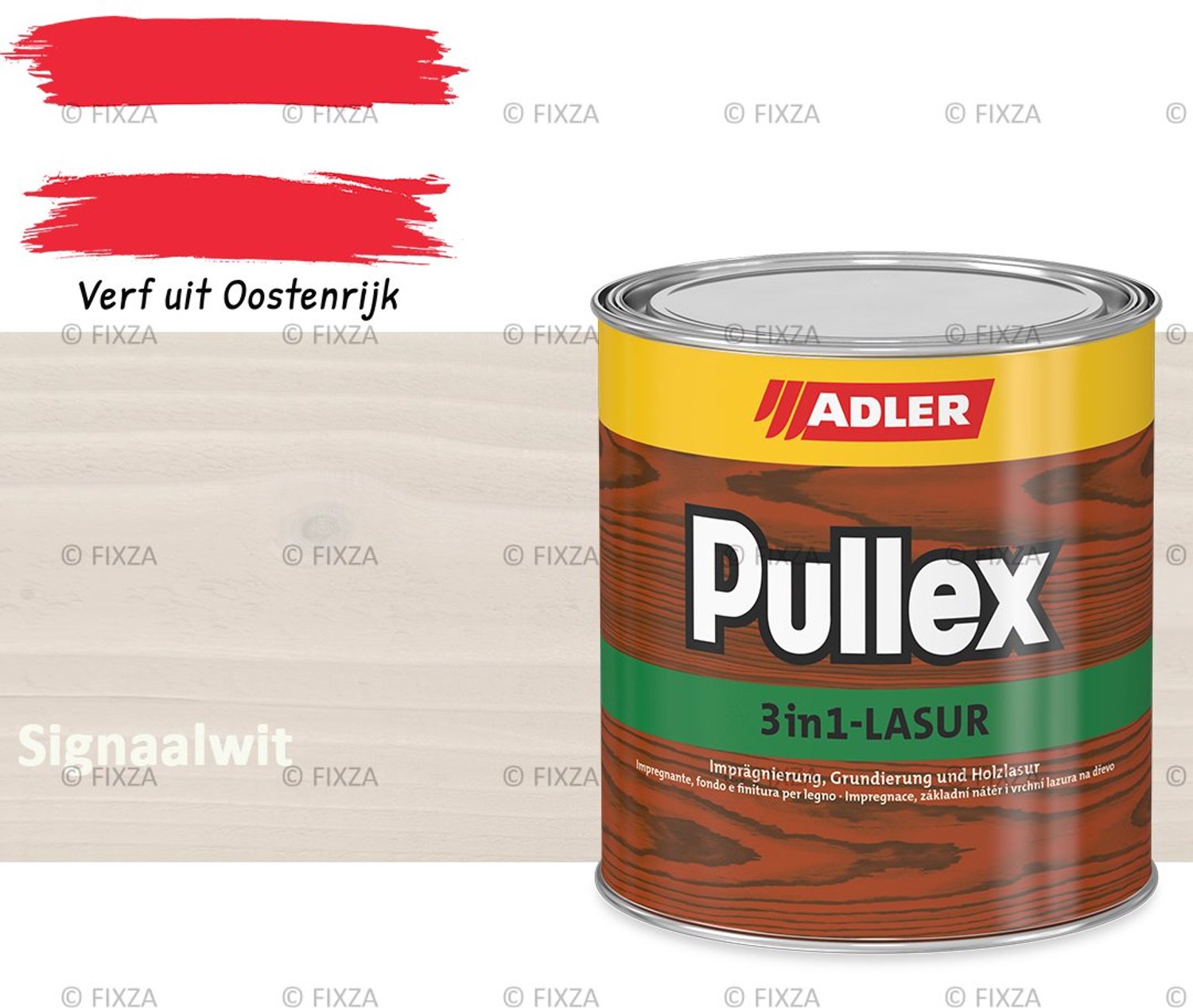 ADLER Pullex 3in1 Lazuur – Signaalwit – 750 ml – Houtbescherming voor Buiten – Grondverf, Tussenlaag & Eindlaag in Eén – Matte Afwerking – UV- bestendig