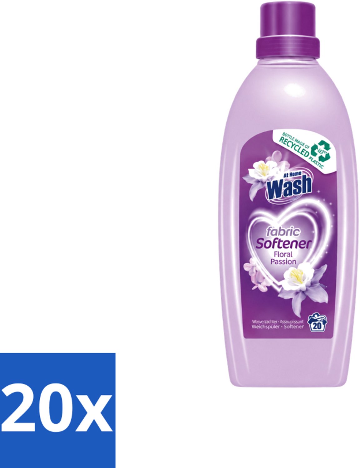 20 x At Home - Wash - Wasverzachter - Floral Passion - 20 Wasbeurten - Voordeelverpakking - 20 stuks