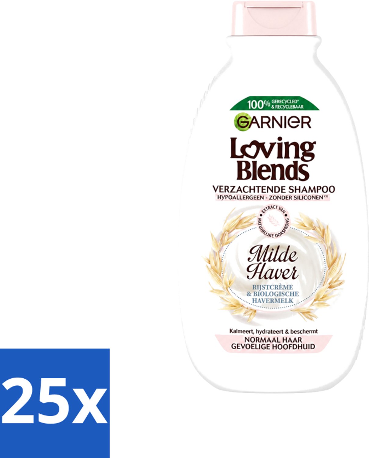 25 x Garnier - Loving Blends - Shampoo - Milde Haver - Normaal Haar & Gevoelige Hoofdhuid - 300 ml - Voordeelverpakking - 25 stuks