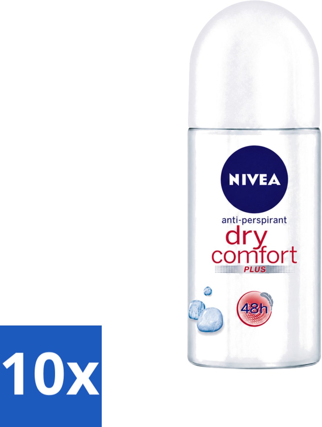 10 x Nivea - Deodorant - Roller - Dry Comfort - 48 Uur Lang Werkend - 50 ml - Voordeelverpakking - 10 stuks